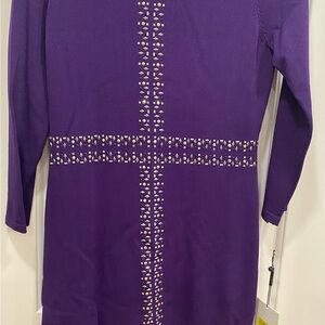 Calvin Klein Purple Knit with Silver Accents